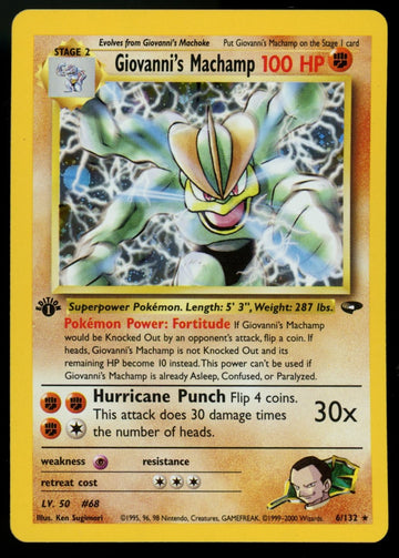 Pokemon Giovanni's Machamp Gym Challenge 1st Edition Holo #6/132 (C)