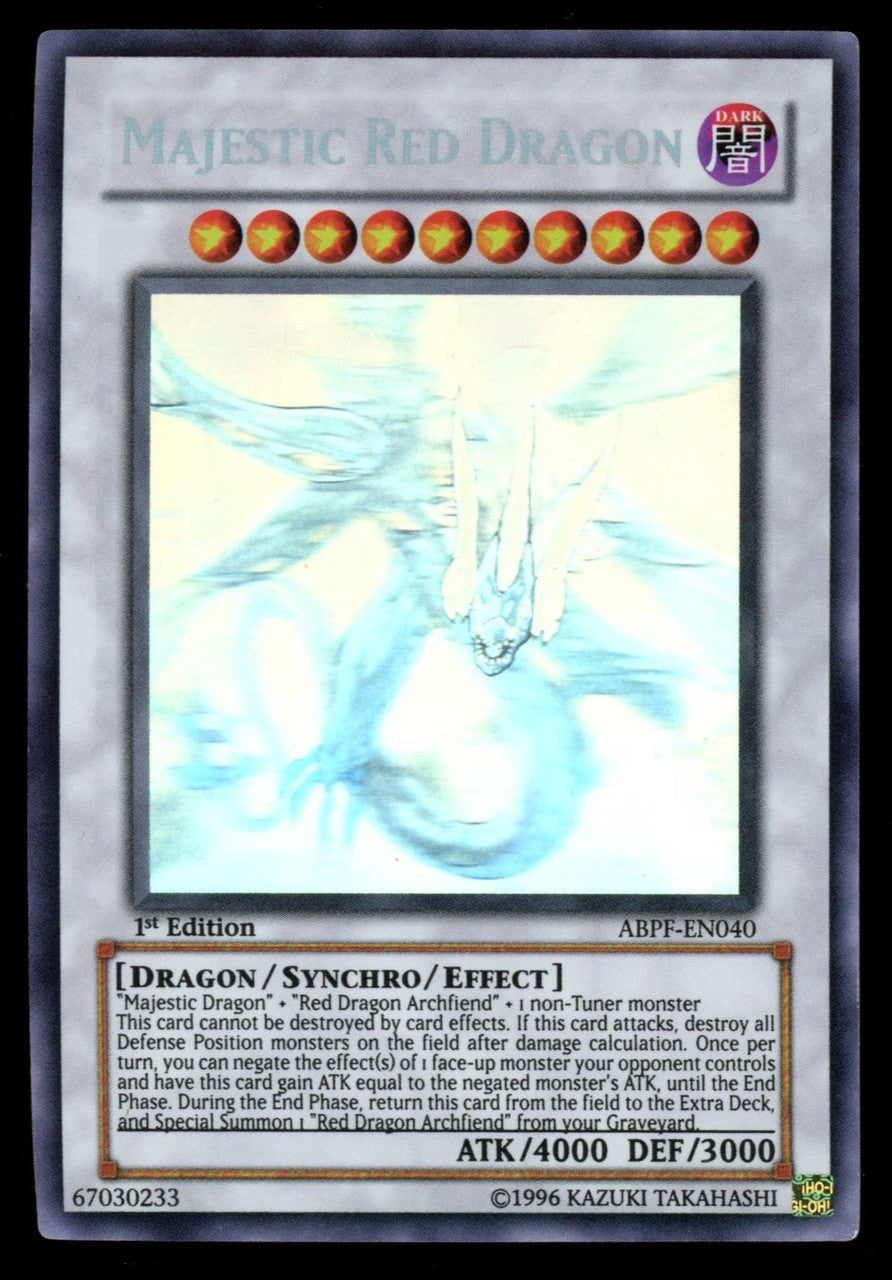 Yugioh Majestic Red Dragon 1st Edition Ghost Rare #ABPF-EN040