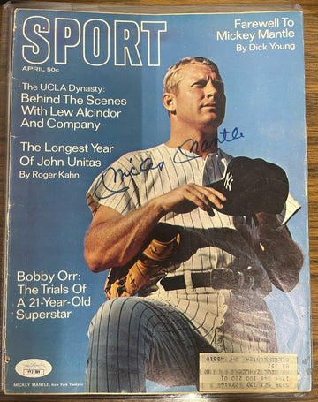 Mickey Mantle Signed Autographed April 1969 Sport Magazine JSA