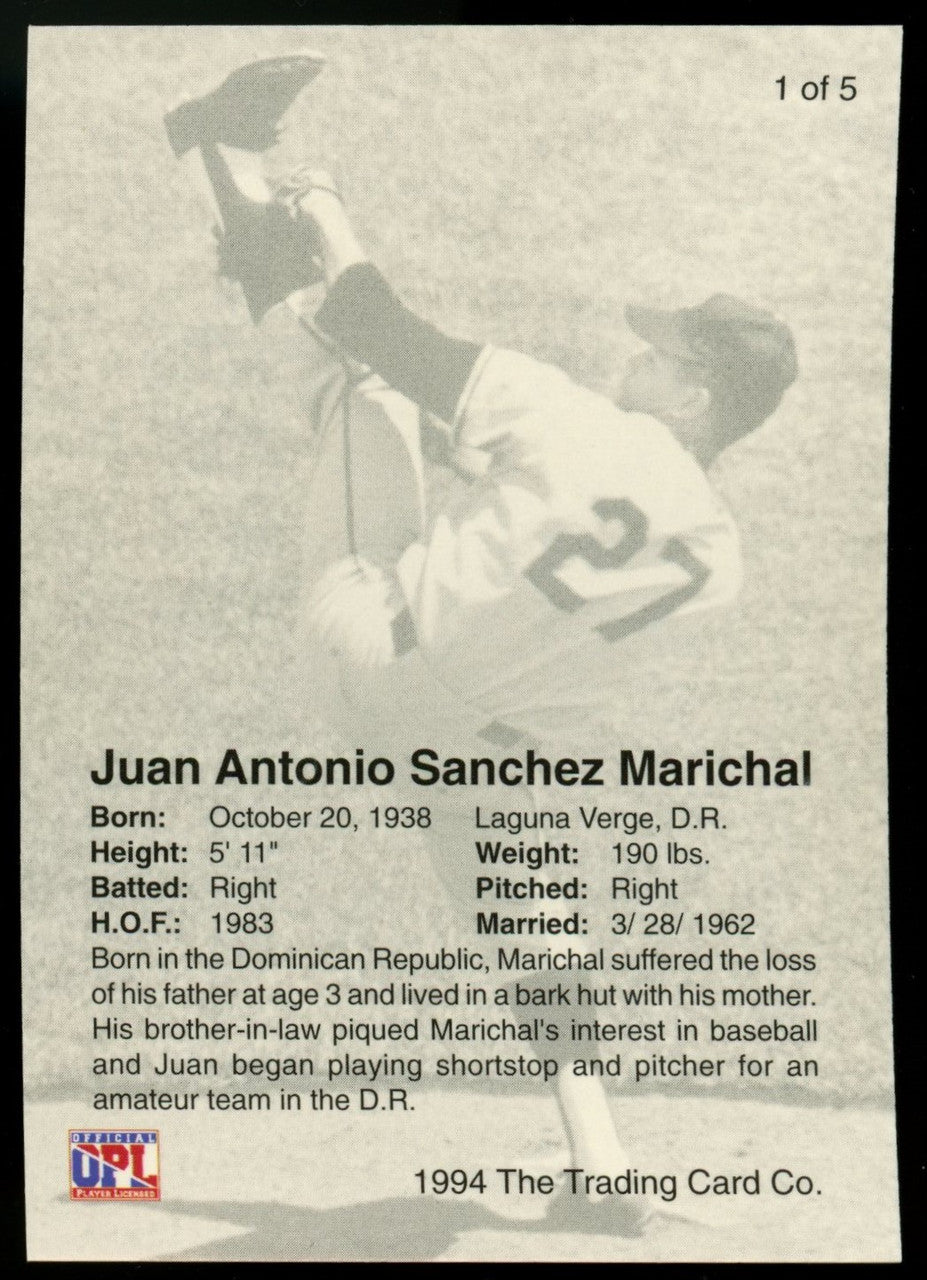 1994 Front Row Juan Marichal Auto Set /2000