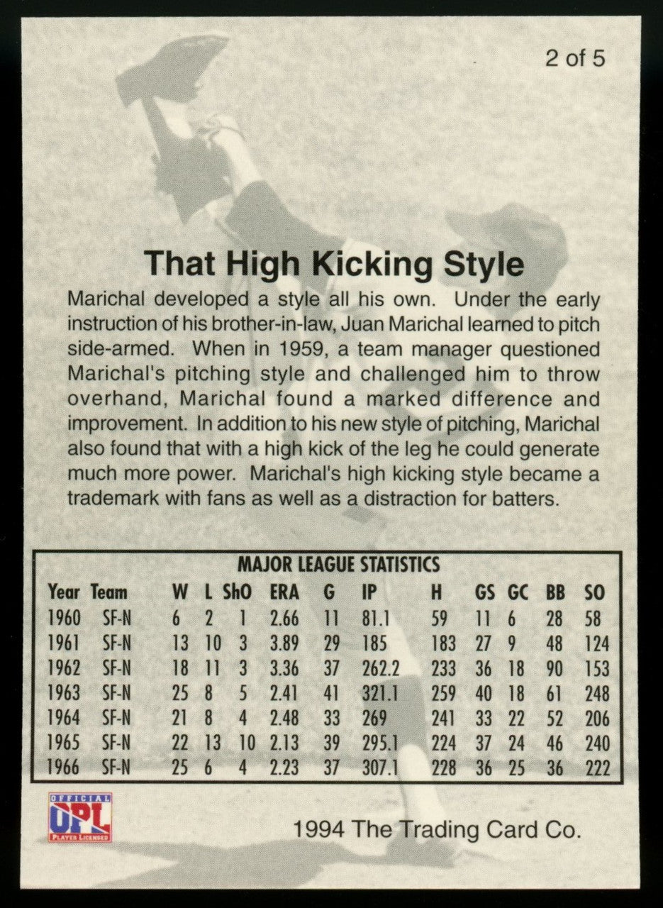 1994 Front Row Juan Marichal Auto Set /2000