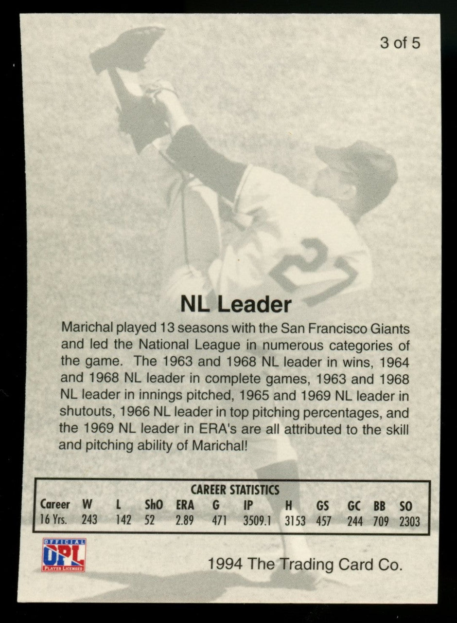 1994 Front Row Juan Marichal Auto Set /2000