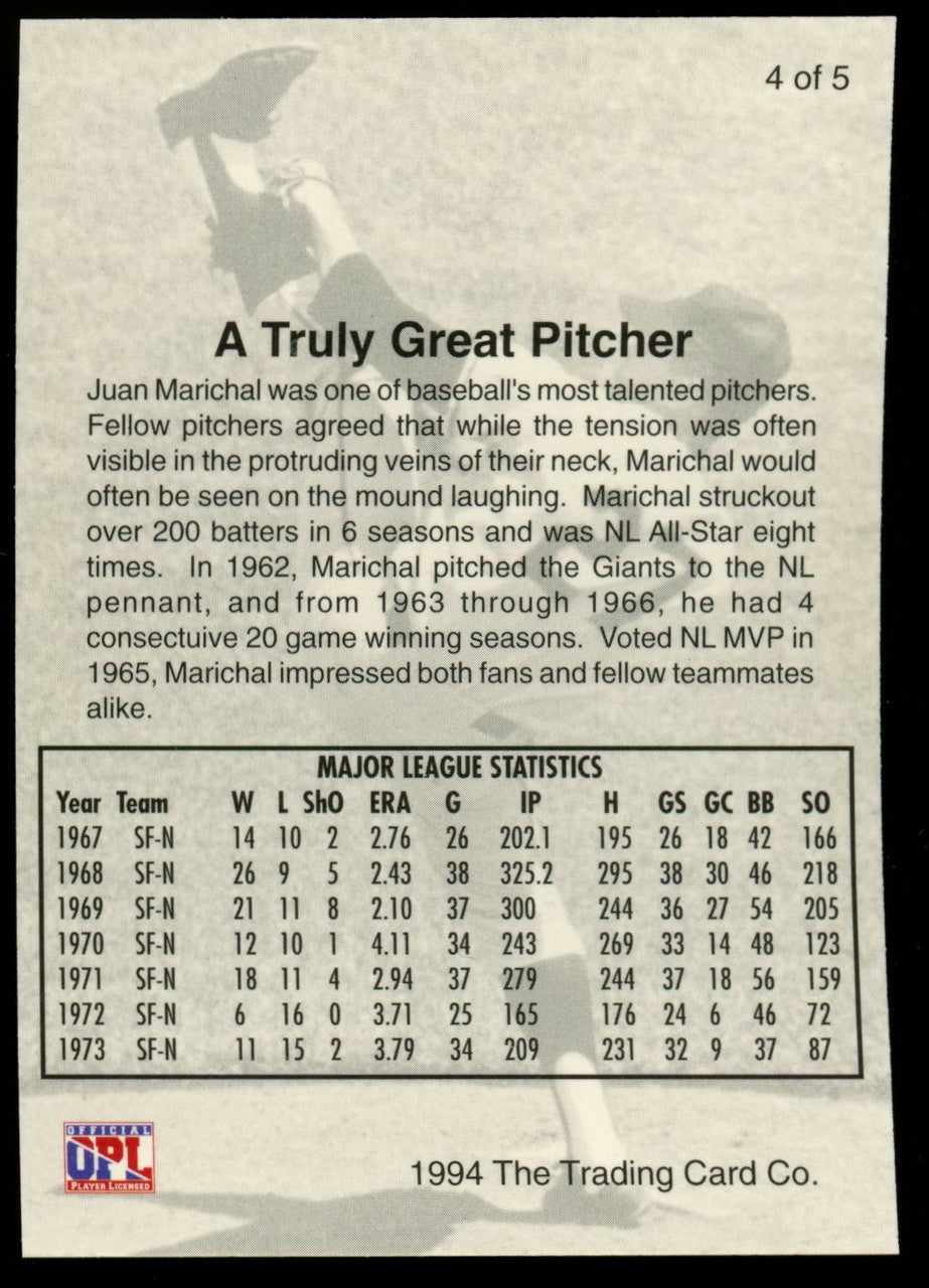 1994 Front Row Juan Marichal Auto Set /2000
