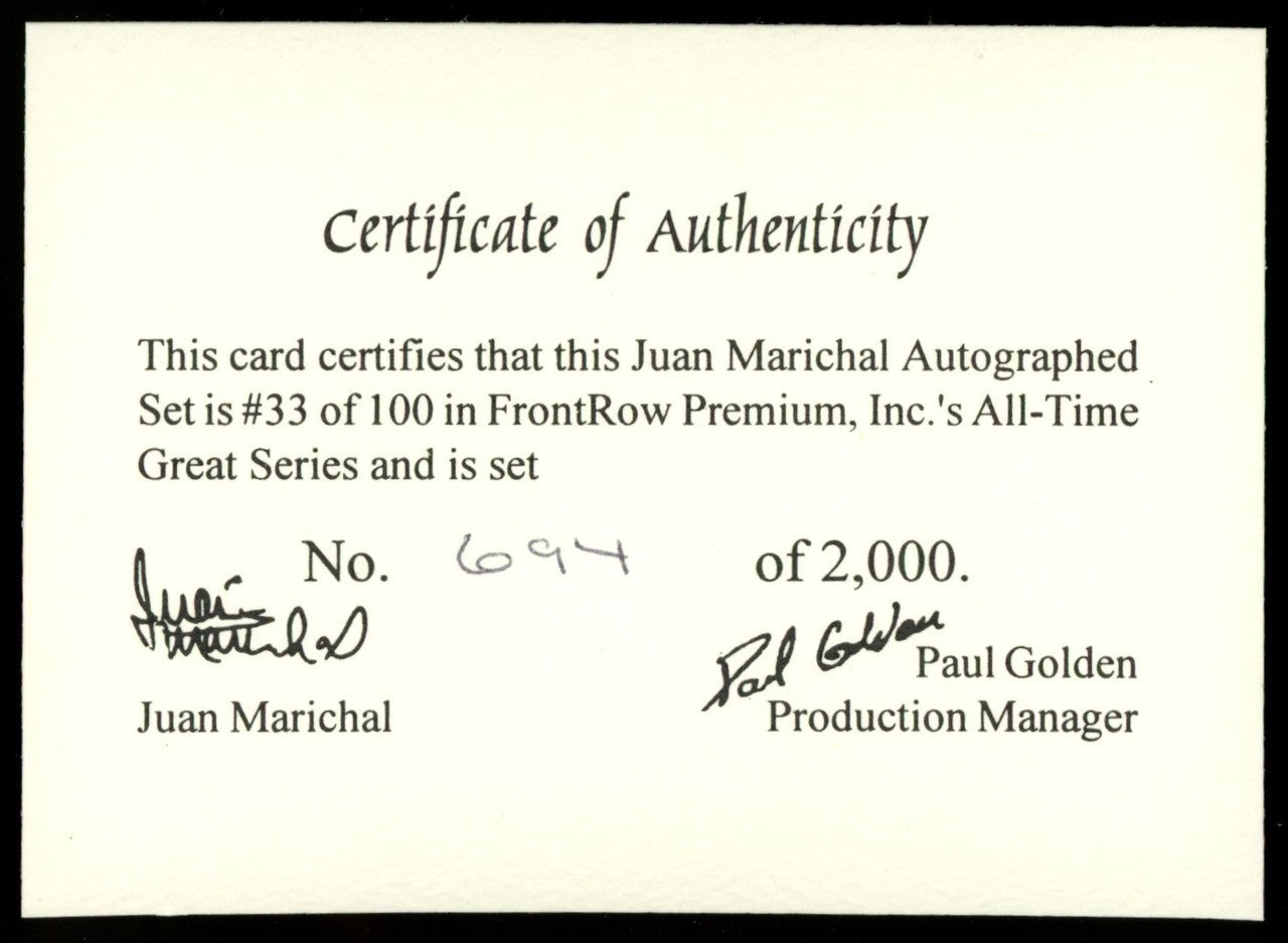 1994 Front Row Juan Marichal Auto Set /2000