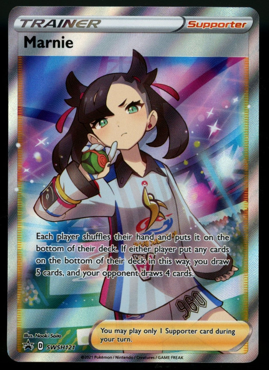 Pokemon Marnie Black Star Promo Full Art #SWSH121