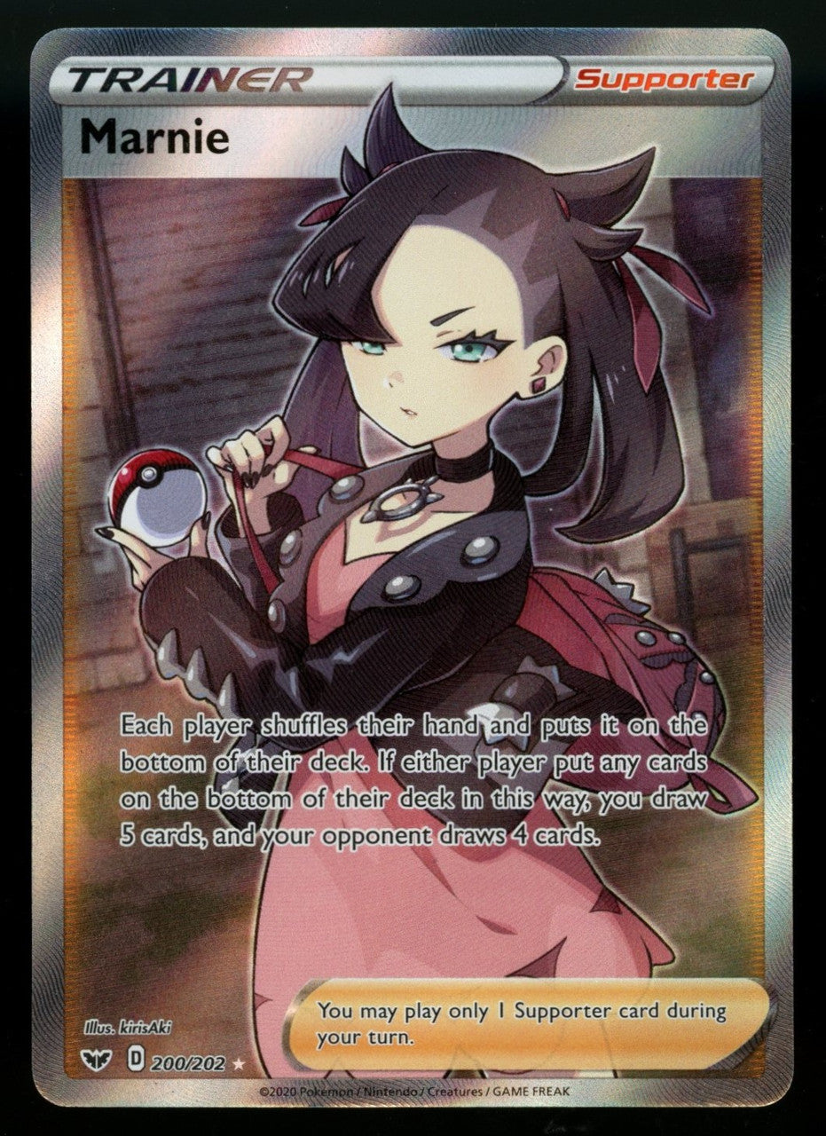 Pokemon Marnie Sword & Shield Base Set Full Art #200/202