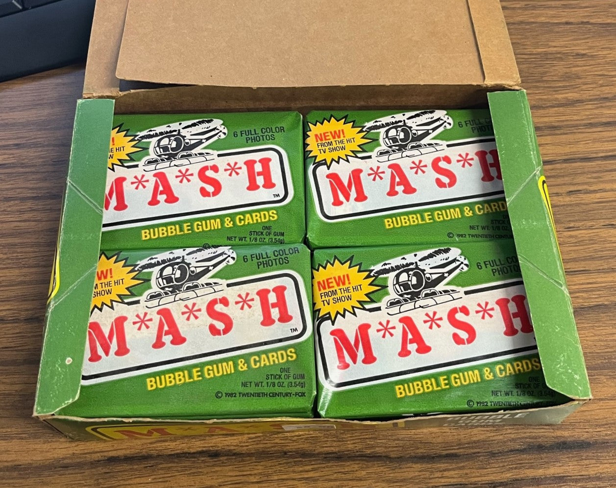 1982 Donruss MASH Trading Cards Box with 24 Sealed Packs