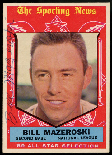 1959 Topps Bill Mazeroski AS #555 Auto JSA