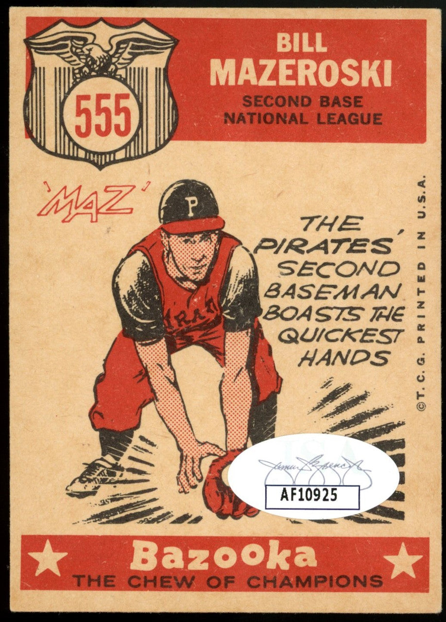 1959 Topps Bill Mazeroski AS #555 Auto JSA