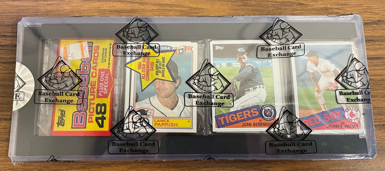 1985 Topps Baseball Sealed Rack Pack BBCE Wrapped McGwire RC on Back