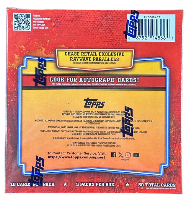 2025 Topps Chrome McDonald's All American Basketball Mega Box