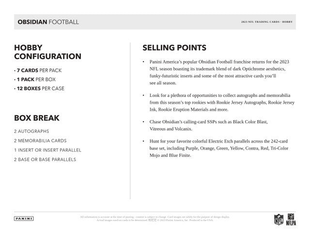 2023 Panini Obsidian Football Hobby Case (12)