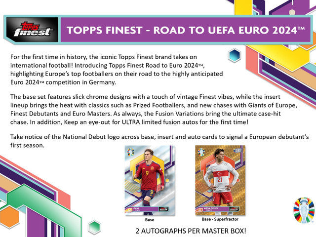 2023 Topps Finest Road to UEFA EURO 2024 Soccer Hobby Box