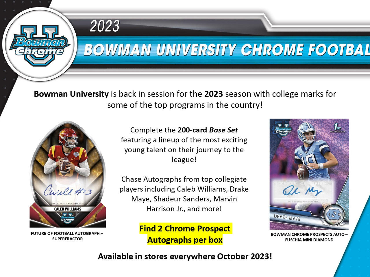 2023 Bowman Chrome University Football Breakers Delight Box