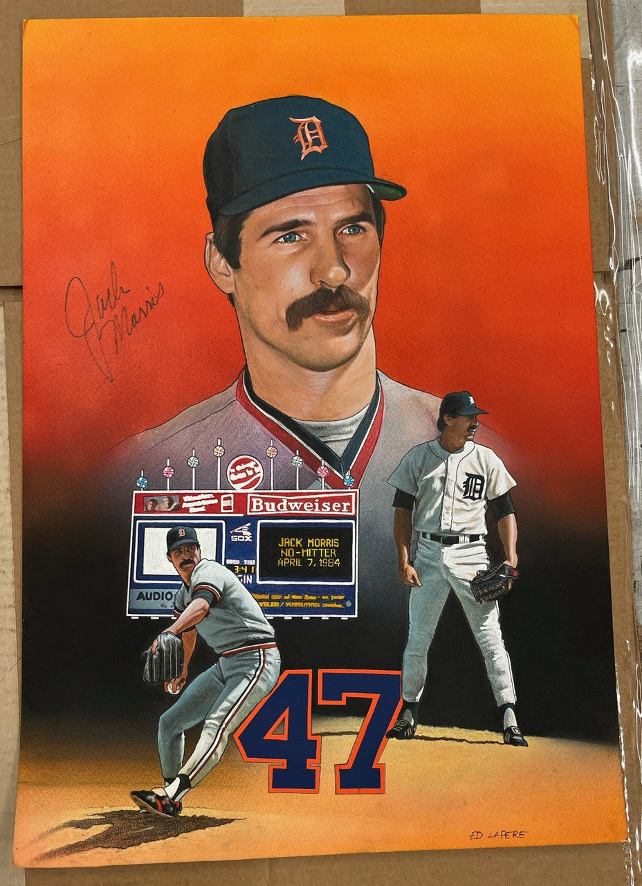 Jack Morris Signed Autographed Original Ed Lapere Painting 16x24