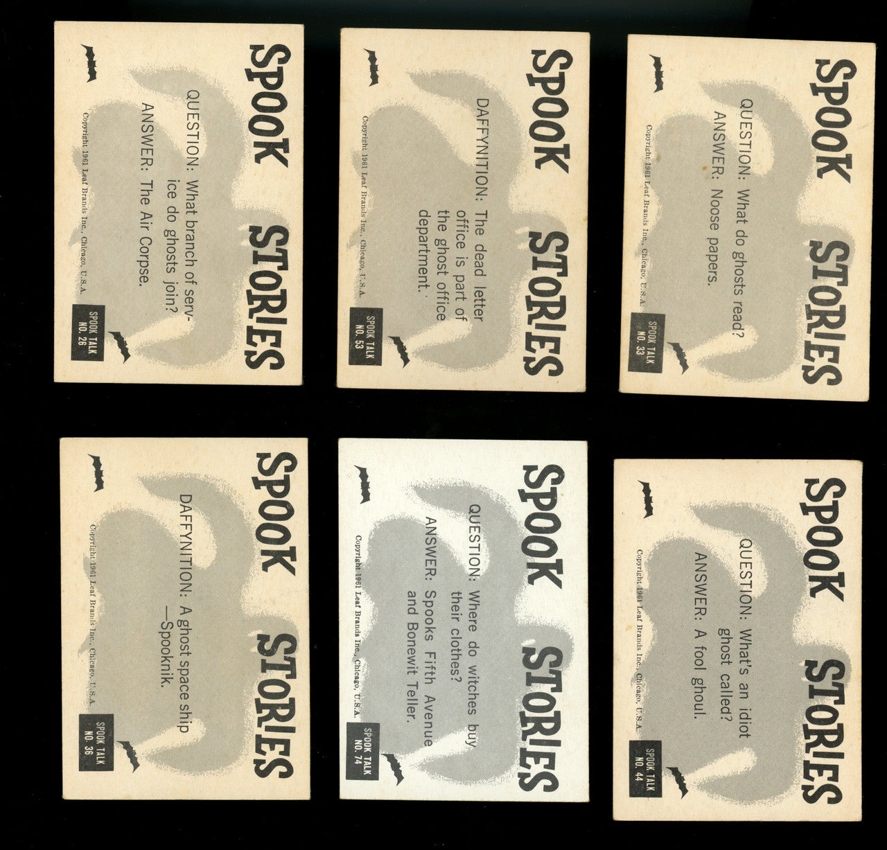 1960's Non-Sport Misc. 30 Card Lot Spook Stories James Bond Etc VG