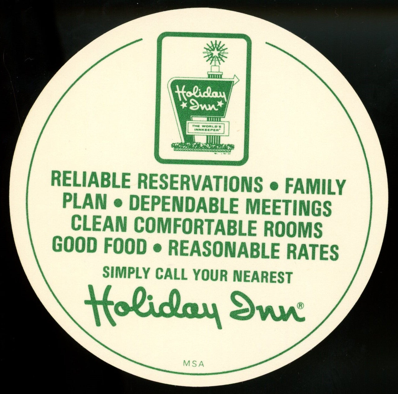 1977 Holiday Inn Bobby Murcer MSA Disc