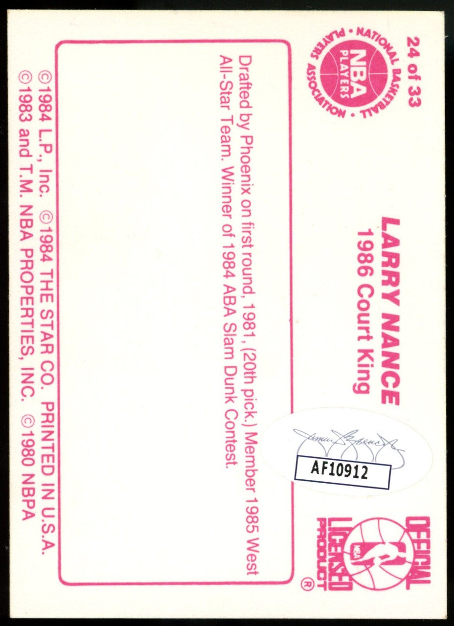 1986 Star Co. Larry Nance Court King #24 Auto JSA