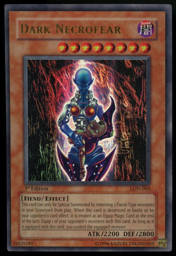Yugioh Dark Necrofear 1st Edition Ultra Rare #LON-065