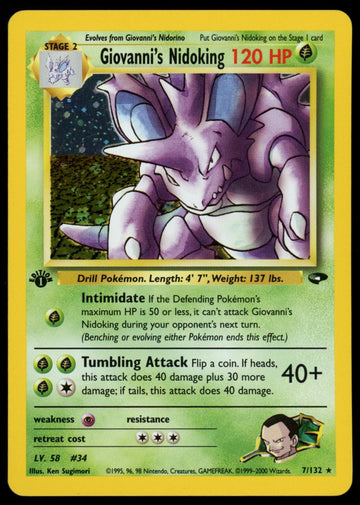Pokemon Giovanni's Nidoking Gym Challenge 1st Edition Holo #7/132