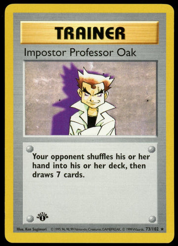 Pokemon Impostor Professor Oak 1st Edition Base Set Shadowless #73/102
