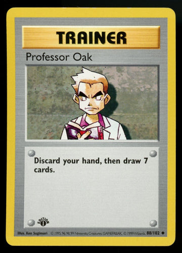Pokemon Professor Oak 1st Edition Base Set Shadowless #88/102