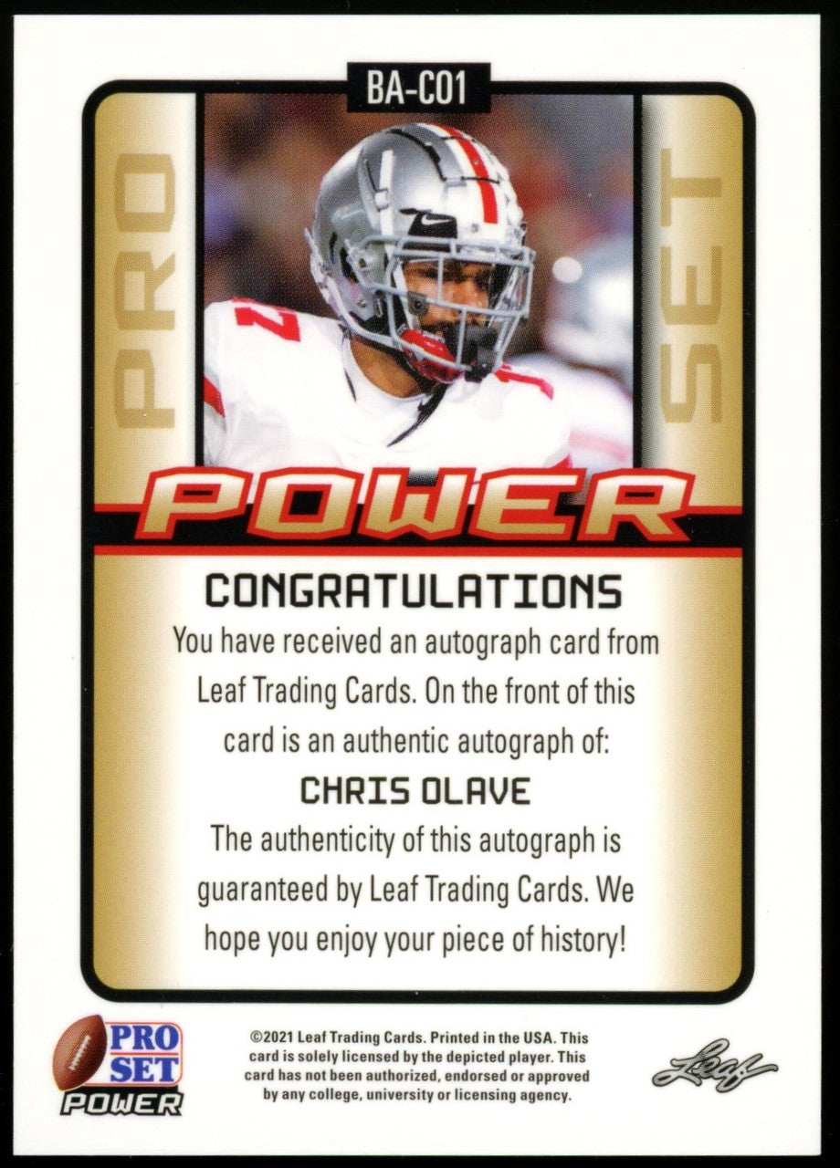 2021 Leaf Pro Set Power Chris Olave ARC Auto #BA-CO1