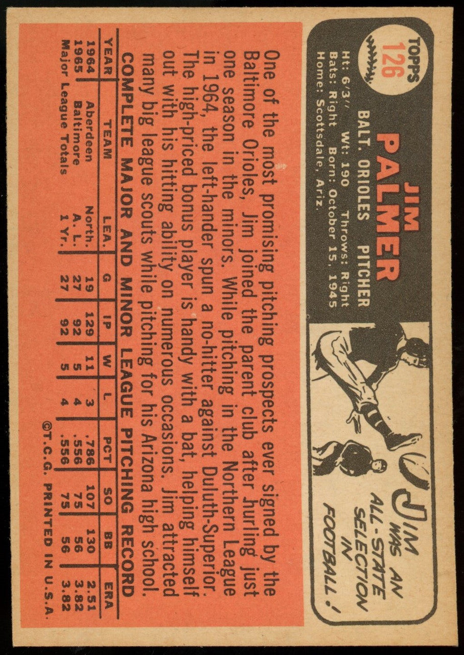 1966 Topps Jim Palmer RC #126 EX