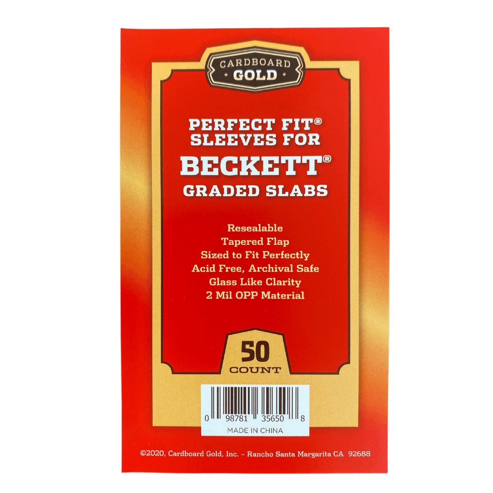 Cardboard Gold Perfect Fit Sleeves for Beckett Graded Slabs 50 Count