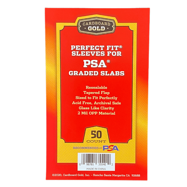 Cardboard Gold Perfect Fit Sleeves for PSA Graded Slabs 50 Count