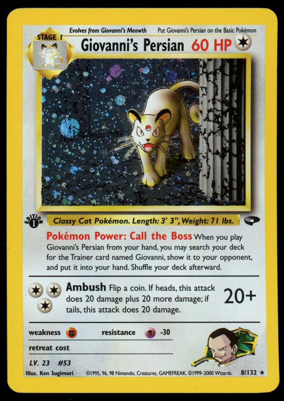 Pokemon Giovanni's Persian 1st Edition Gym Challenge Holo #8/132