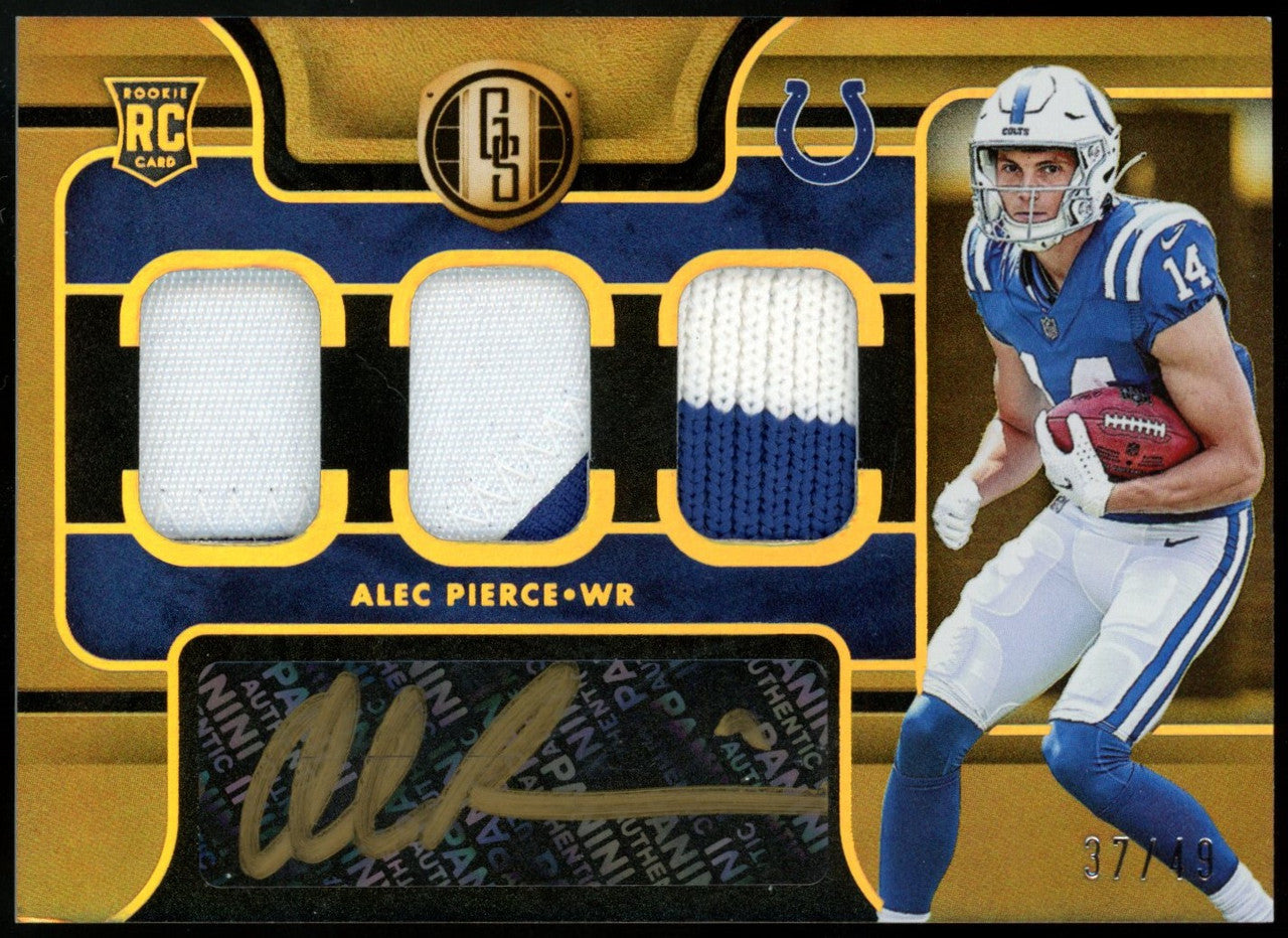 2022 Gold Standard Alec Pierce RC Triple Patch Auto RPA /49 #292