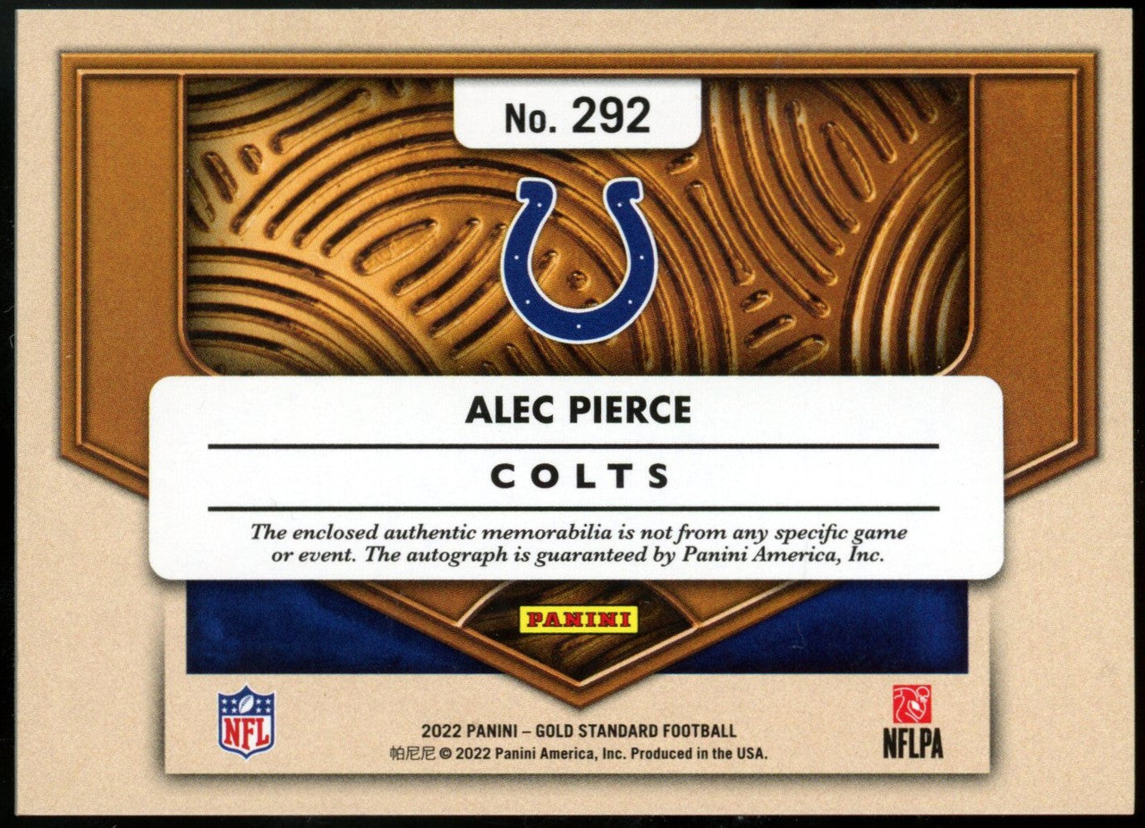 2022 Gold Standard Alec Pierce RC Triple Patch Auto RPA /49 #292