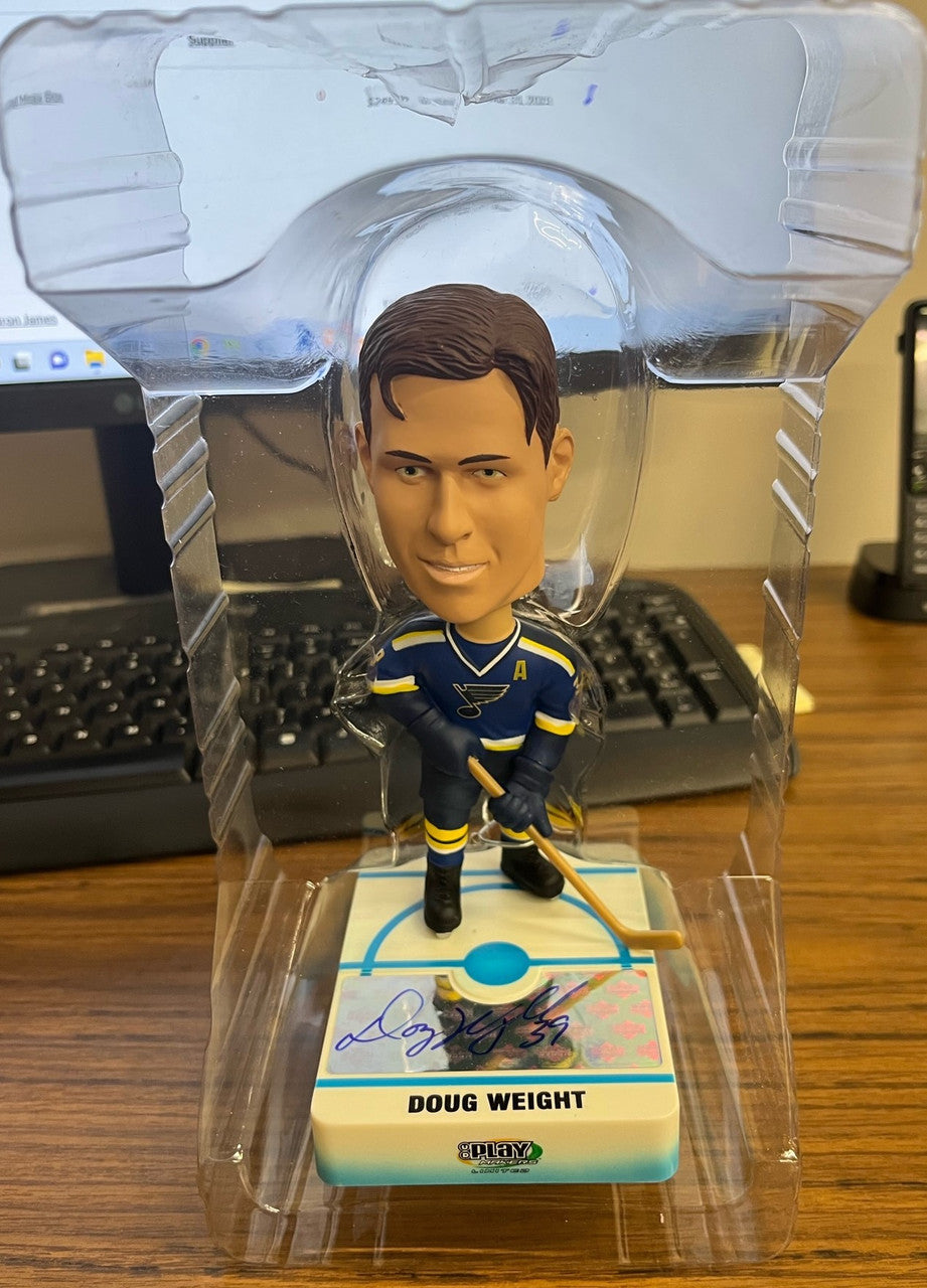 2001-02 Upper Deck Playmakers Doug Weight Autographed Bobblehead In Box