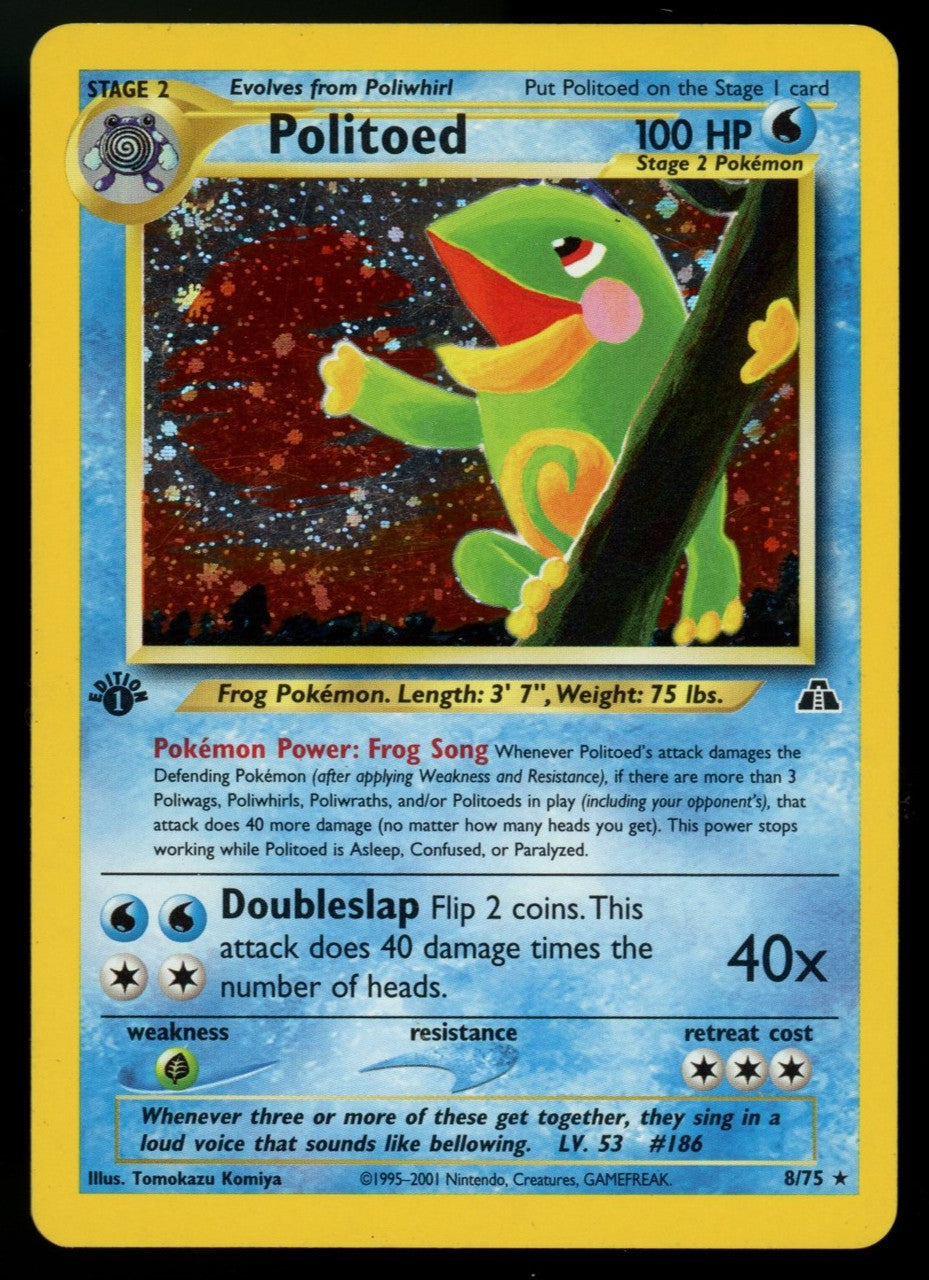 Pokemon Politoed Neo Discovery 1st Edition Holo #8/75 LP
