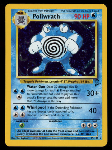 Pokemon Poliwrath Base Set 2 Holo #15/130