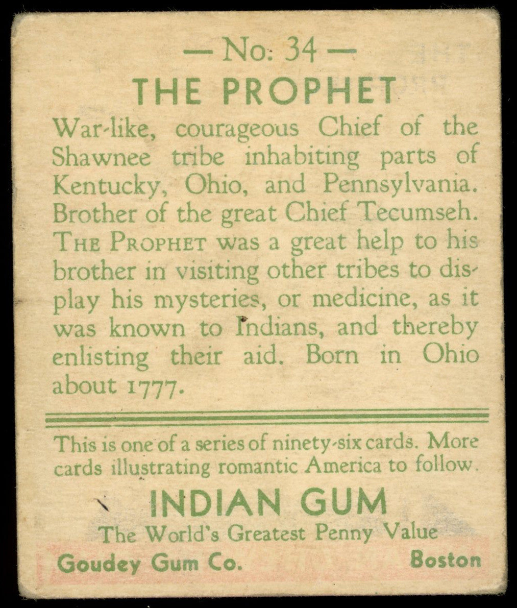 1933 Indian Gum The Prophet #34 G-VG