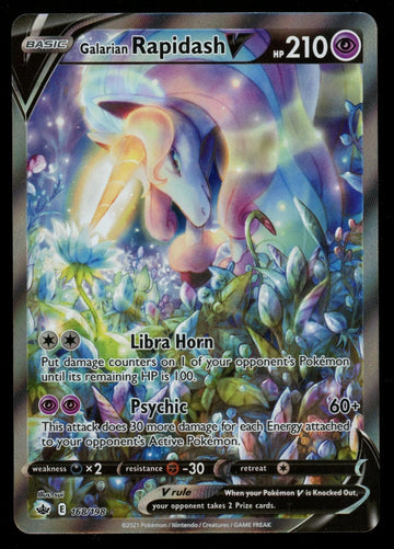Pokemon Galarian Rapidash V Chilling Reign Alt Full Art #168/198