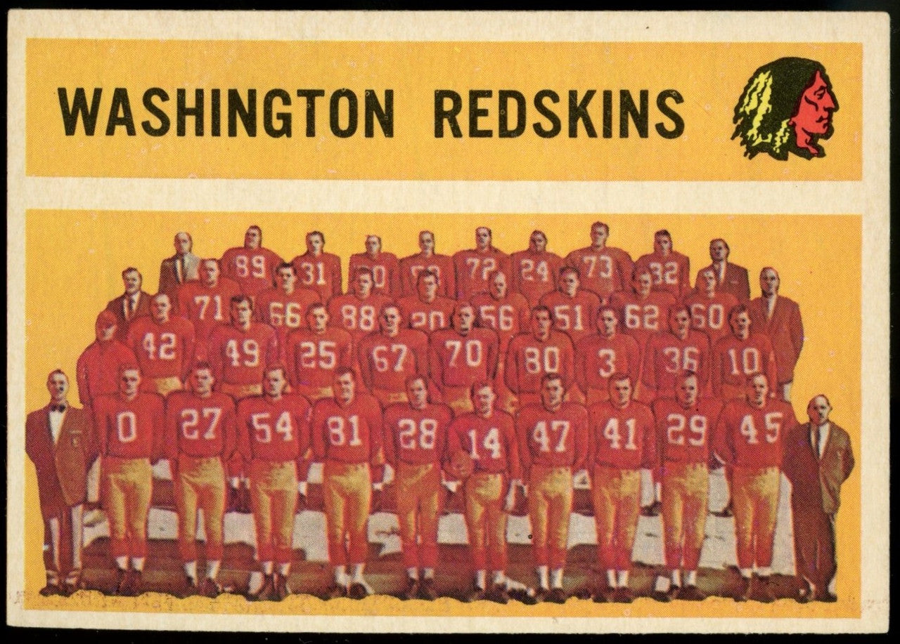 1960 Topps Washington Redskins Team #132 EX+