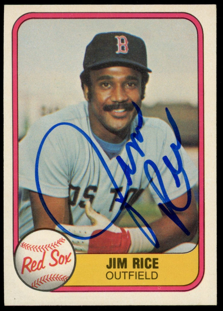 1981 Fleer Jim Rice Signed Autographed Card #222 JSA