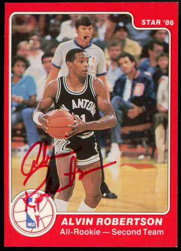 1986 Star Co. Alvin Robertson All-Rookie #11 Auto JSA