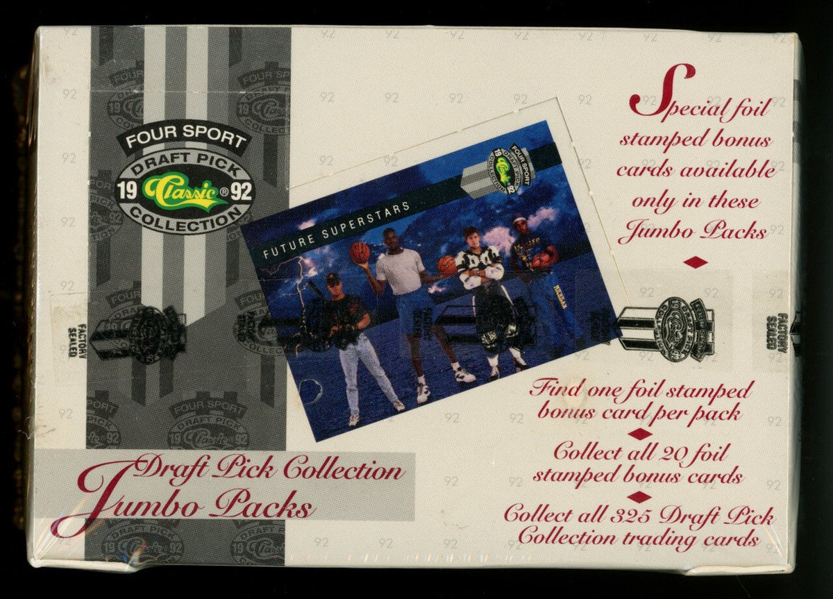 1992 Classic Draft Picks Four Sport Jumbo Packs Box