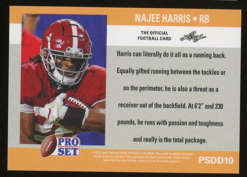 2021 Leaf Pro Set Draft Day - NAJEE HARRIS Rookie VARIATION - Black Helmet PR/243 SSP! - PSDD10