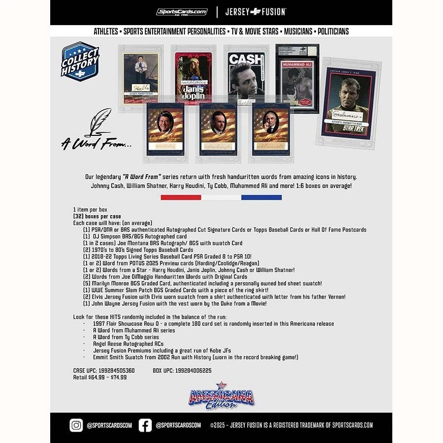 2025 Jersey Fusion Americana Edition Hobby Box