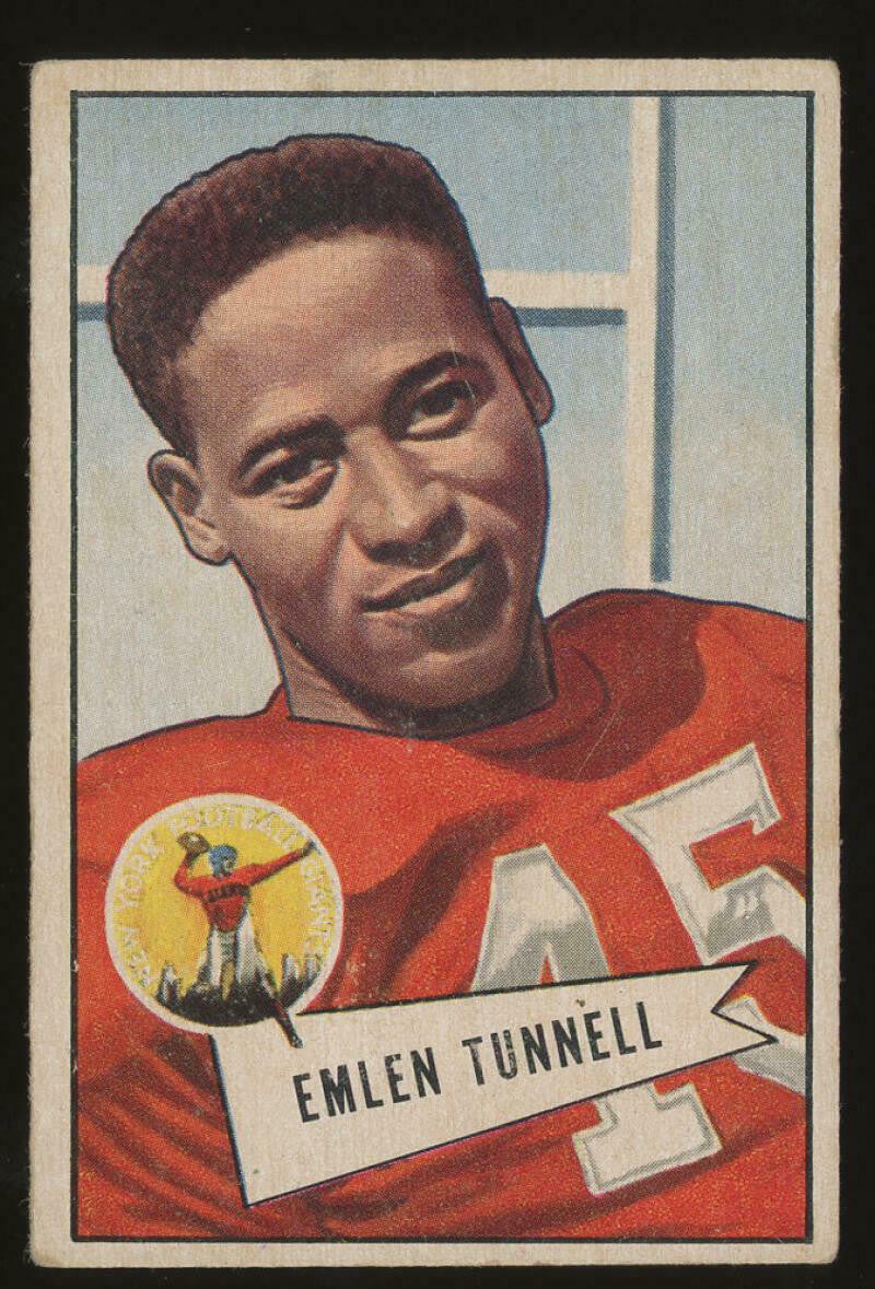 1952 Bowman Football Small #39 Emlen Tunnell HOF New York Giants - VG Condition