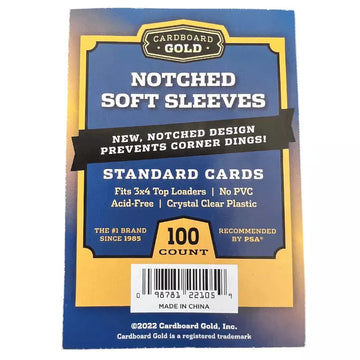 Cardboard Gold Notched Soft Sleeves 100 Count