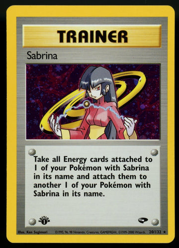 Pokemon Sabrina Gym Challenge 1st Edition Holo #20/132