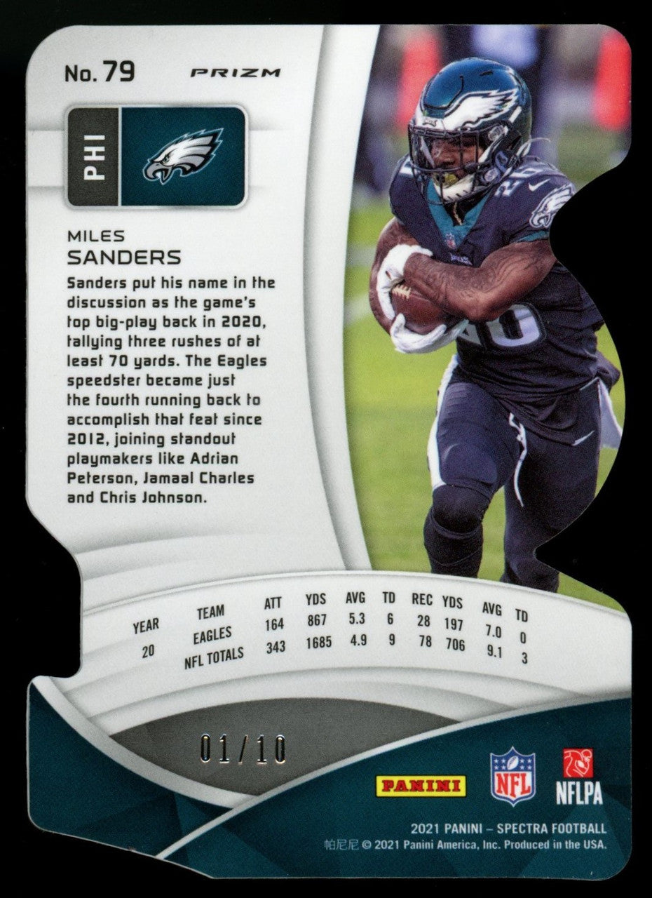 2021 Spectra Miles Sanders Orange Die Cut /10 #79