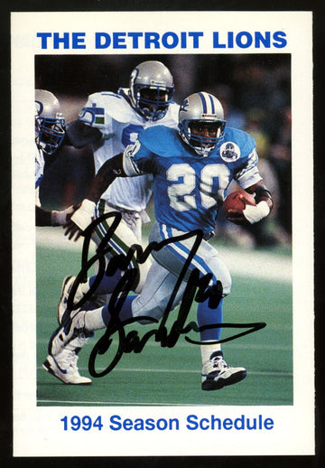 Barry Sanders Signed Autographed 1994 Detroit Lions Schedule JSA