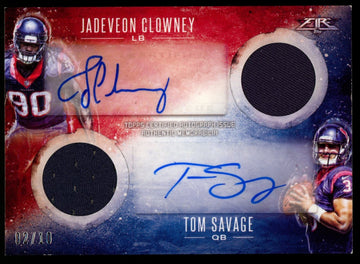 2014 Topps Fire Jadeveon Clowney Tom Savage Dual RC Patch Auto /10